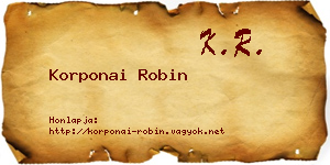 Korponai Robin névjegykártya